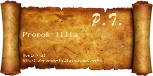 Prorok Tilla névjegykártya